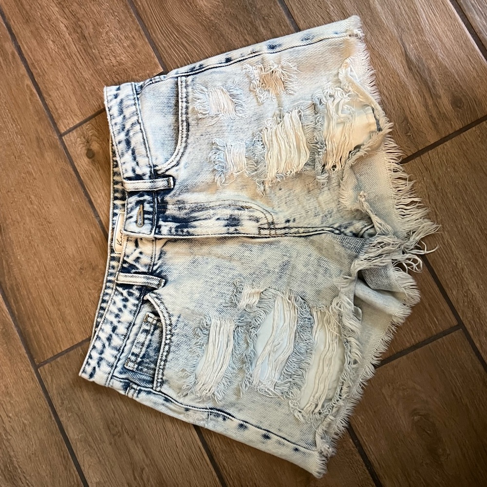 KanCan Light Blue Distressed Jean Shorts